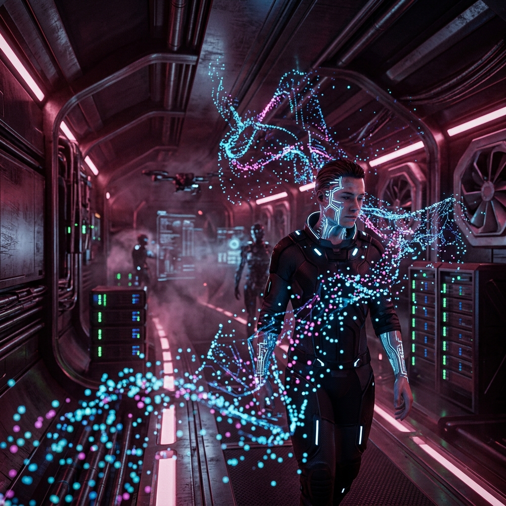 Futuristic Cyberpunk AI Scene